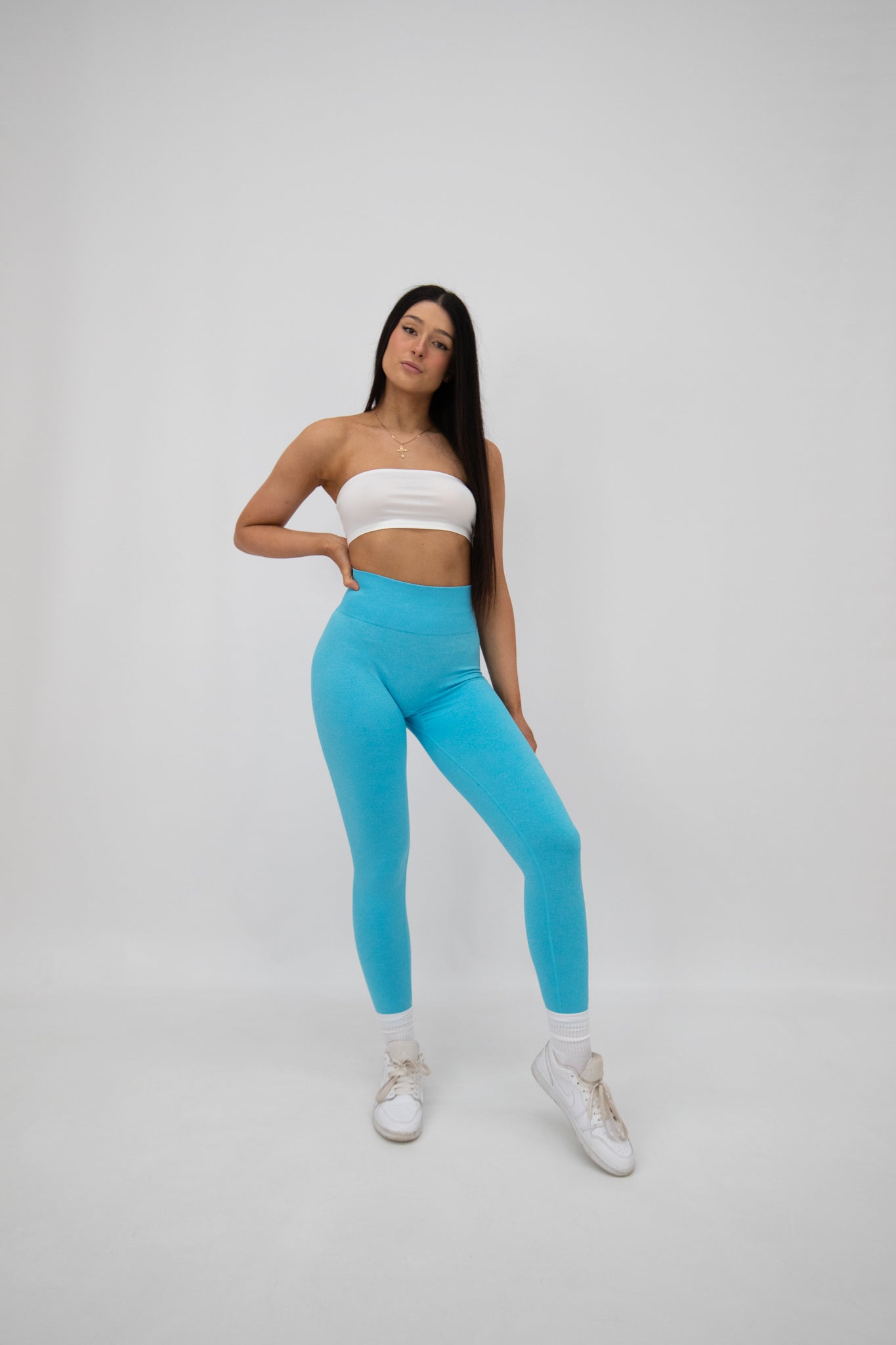 SIGNATURE SCRUNCH LEGGINGS - GLACIER BLUE